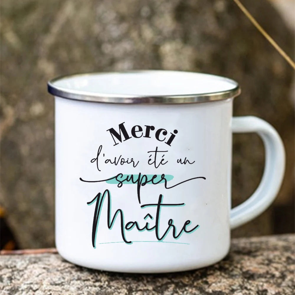 Thank You Super Teacher Enamel Mug | Unique Teacher Gift