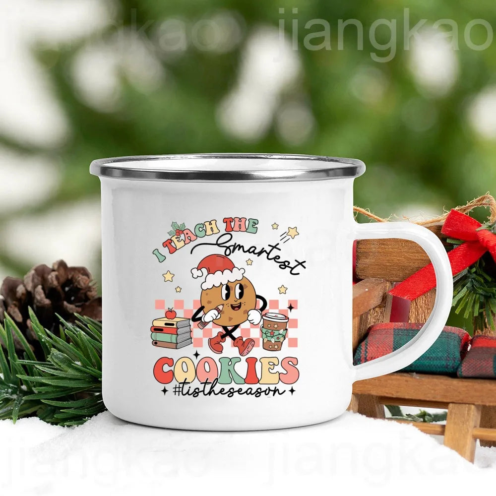 Teacher Christmas Enamel Mug – Smartest Cookies Holiday Gift