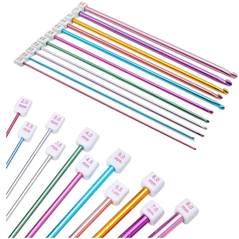 11-Piece Tunisian Crochet Hook Set – Aluminum 2–8mm