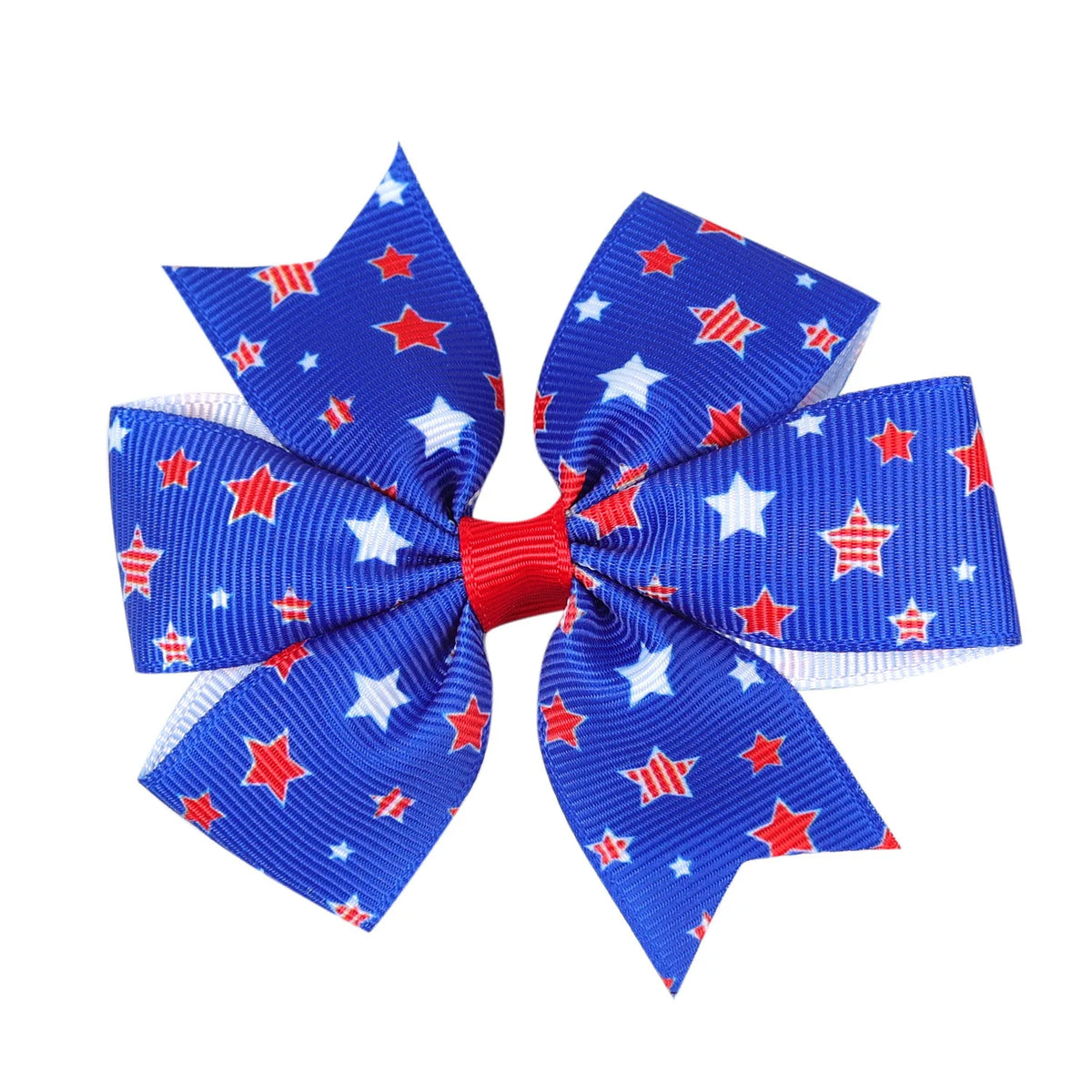 2-Pack 4th of July Hair Bows – Patriotic Star Clips for Girls