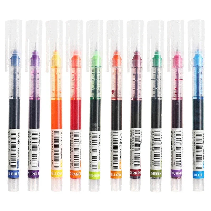 0.5mm Needle-Point Gel Pens – Quick-Dry Blue Ink for School
