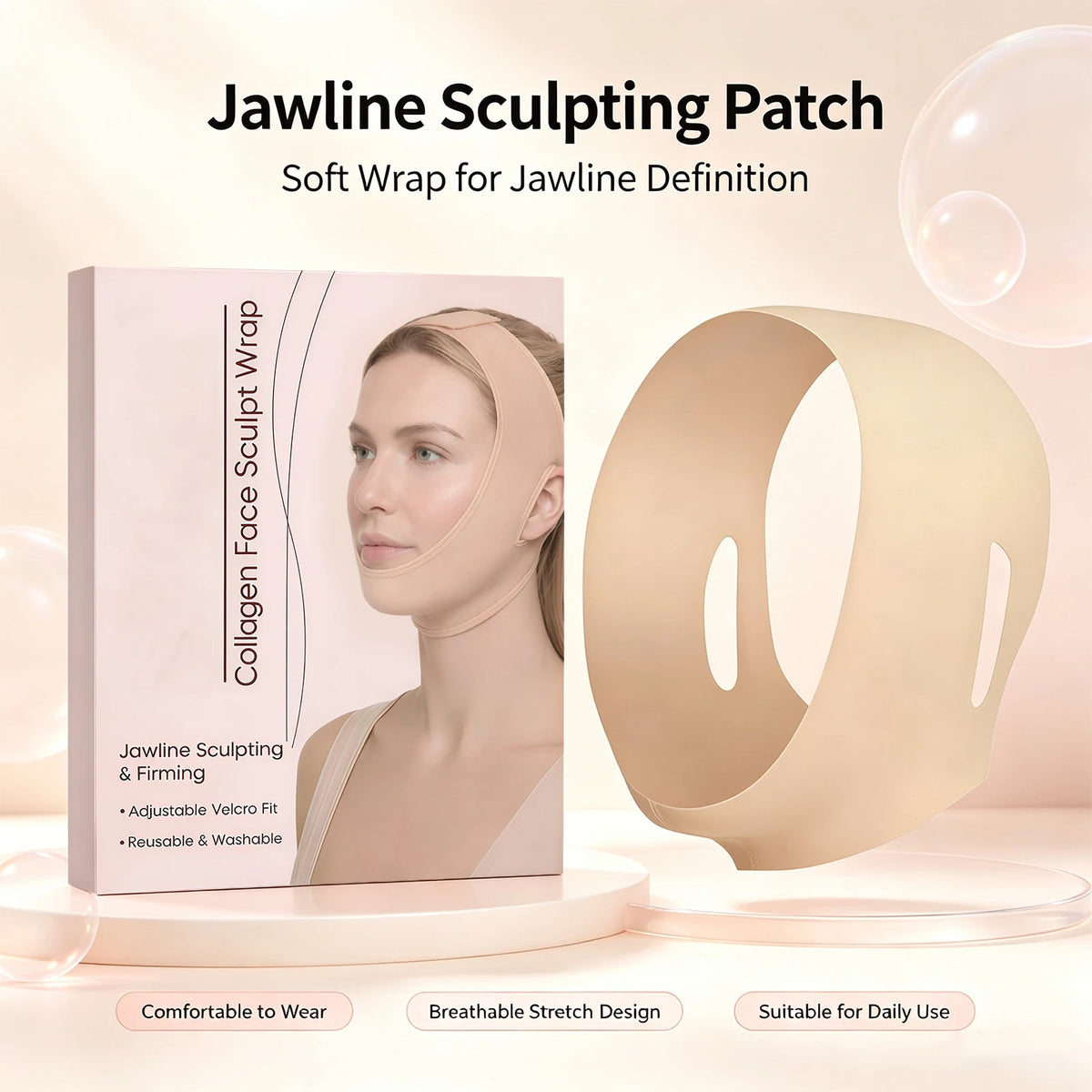 Adjustable Jawline Firming Band – Face Sculpting Chin Wrap