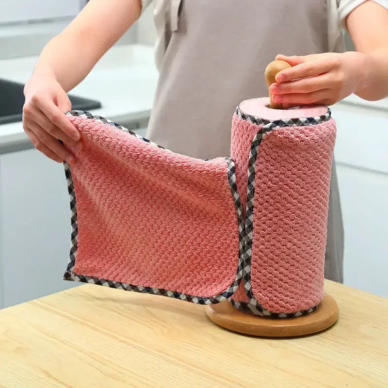 Double-Sided Coral Fleece Microfiber Cleaning Cloth 25x25cm