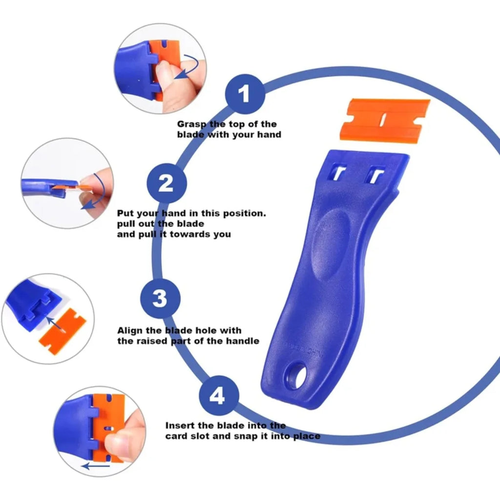 Plastic Razor Scraper – Glue, Sticker & Decal Removal Tool