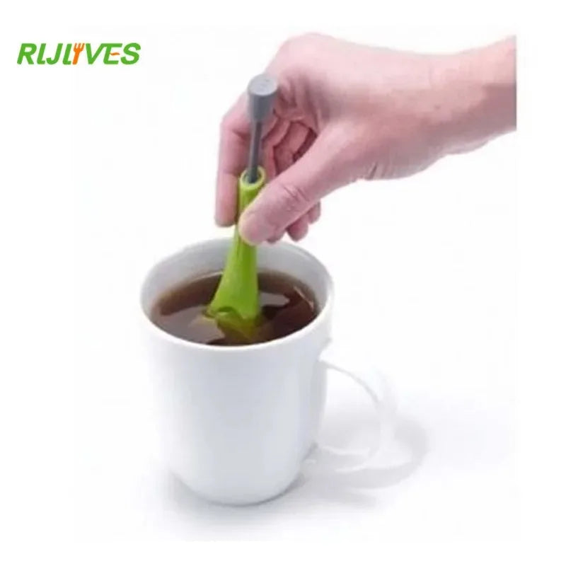 Silicone Tea Infuser – Measure, Steep, Swirl & Press Strainer