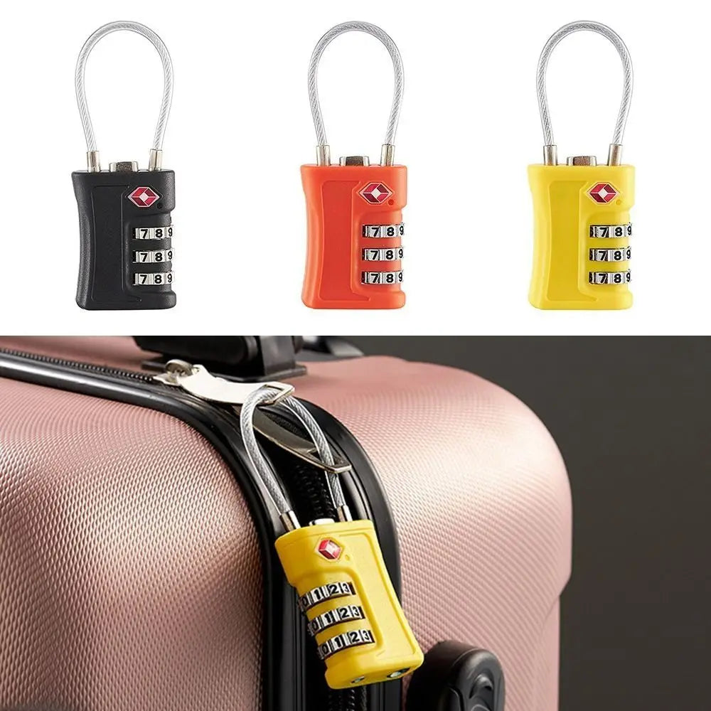 TSA 3-Digit Combination Padlock – Luggage Travel Lock