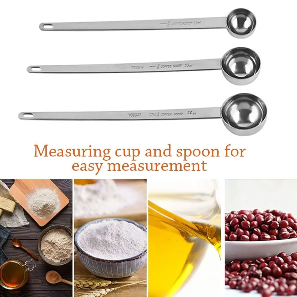 Stainless Steel Coffee Scoop Long Handle Measuring Spoon 5–30ml