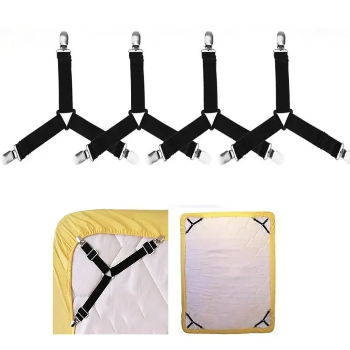 Adjustable Bed Sheet Fasteners – Elastic Fitted Sheet Clips 4–8 Pc