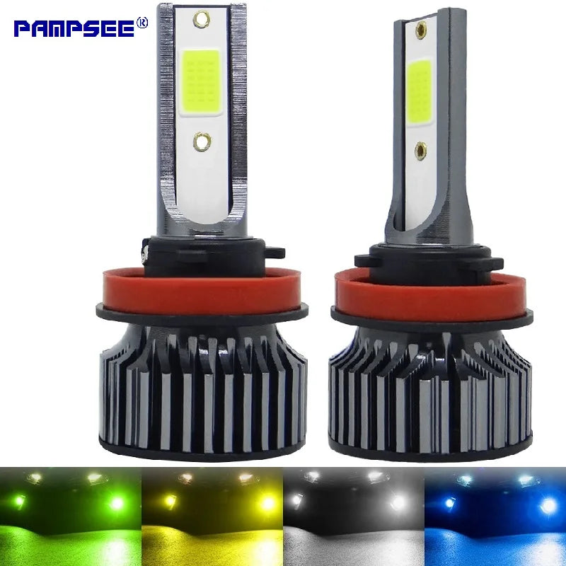 Pampsee 72W 16000LM H4 H7 H11 LED Headlight Bulbs 6000K 12V