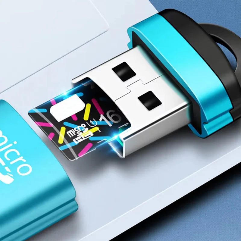 Mini USB Micro SD TF Card Reader with Anti-Lost Chain | USB 2.0