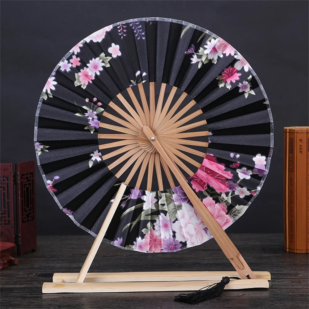 Round Bamboo Folding Fan – Chinese Style Tassel | Party Gift