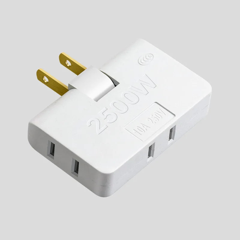3-in-1 Rotatable US Plug Socket Adapter | 180° Multi-Outlet
