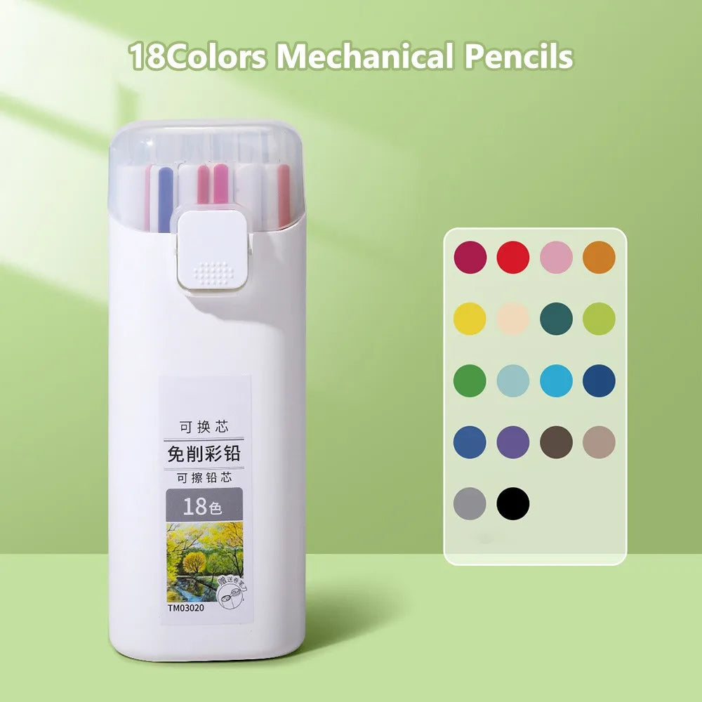Oil-Based Mechanical Colored Pencils 12/18/24/36 Colors Set