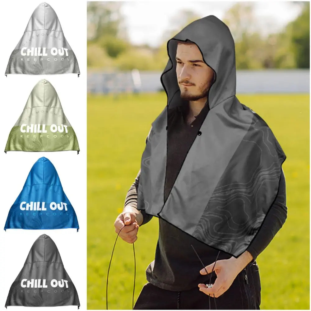 Hooded Sun Protection Shawl – Quick-Dry Cooling Towel Wrap
