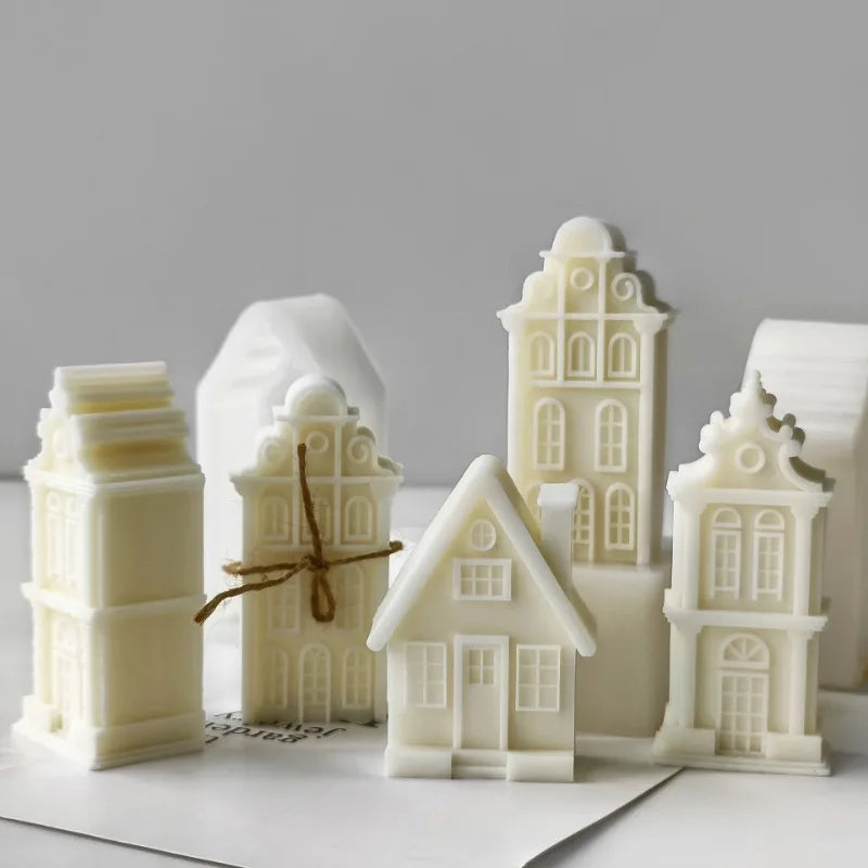 3D Villa House Silicone Mold – DIY Candle Soap Resin Craft