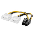 8-Pin to Dual 4-Pin PCIe GPU Power Adapter Cable 18AWG