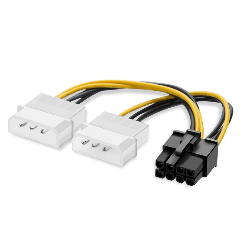 8-Pin to Dual 4-Pin PCIe GPU Power Adapter Cable 18AWG