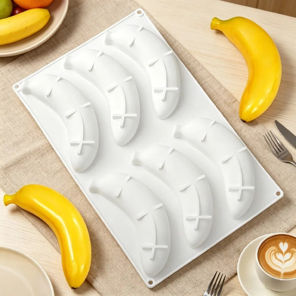 6-Cell Banana Silicone Cake & Chocolate Mold | Food Grade