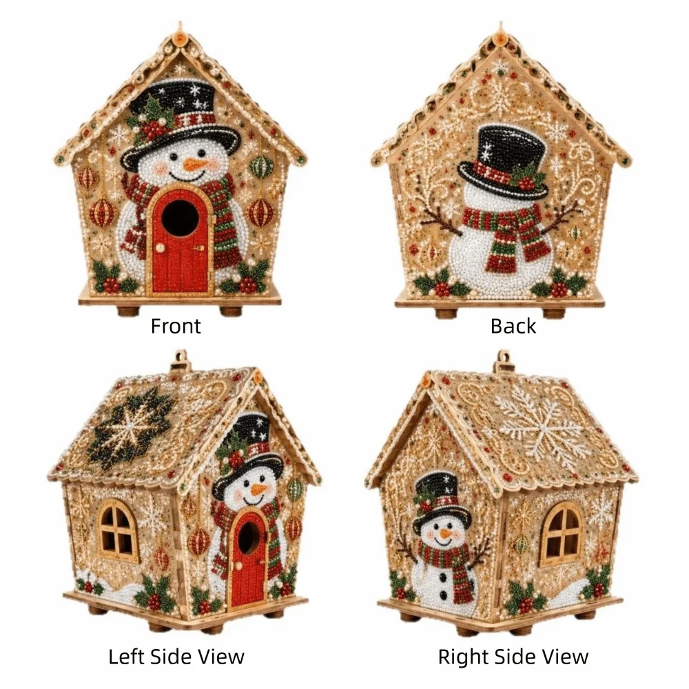 3D Wooden House DIY Pearl Bead Art Kit – Holiday Home Decor