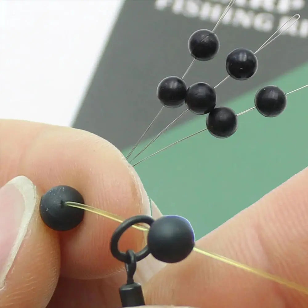 Black Plastic Fishing Beads 100PCS – Round Stop Beads 3–12mm