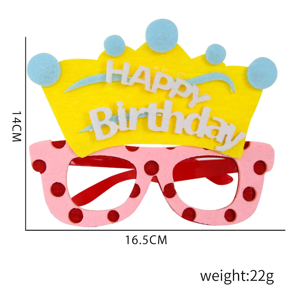 Kids Birthday Cartoon Animal Felt Glasses – Fun Party Props