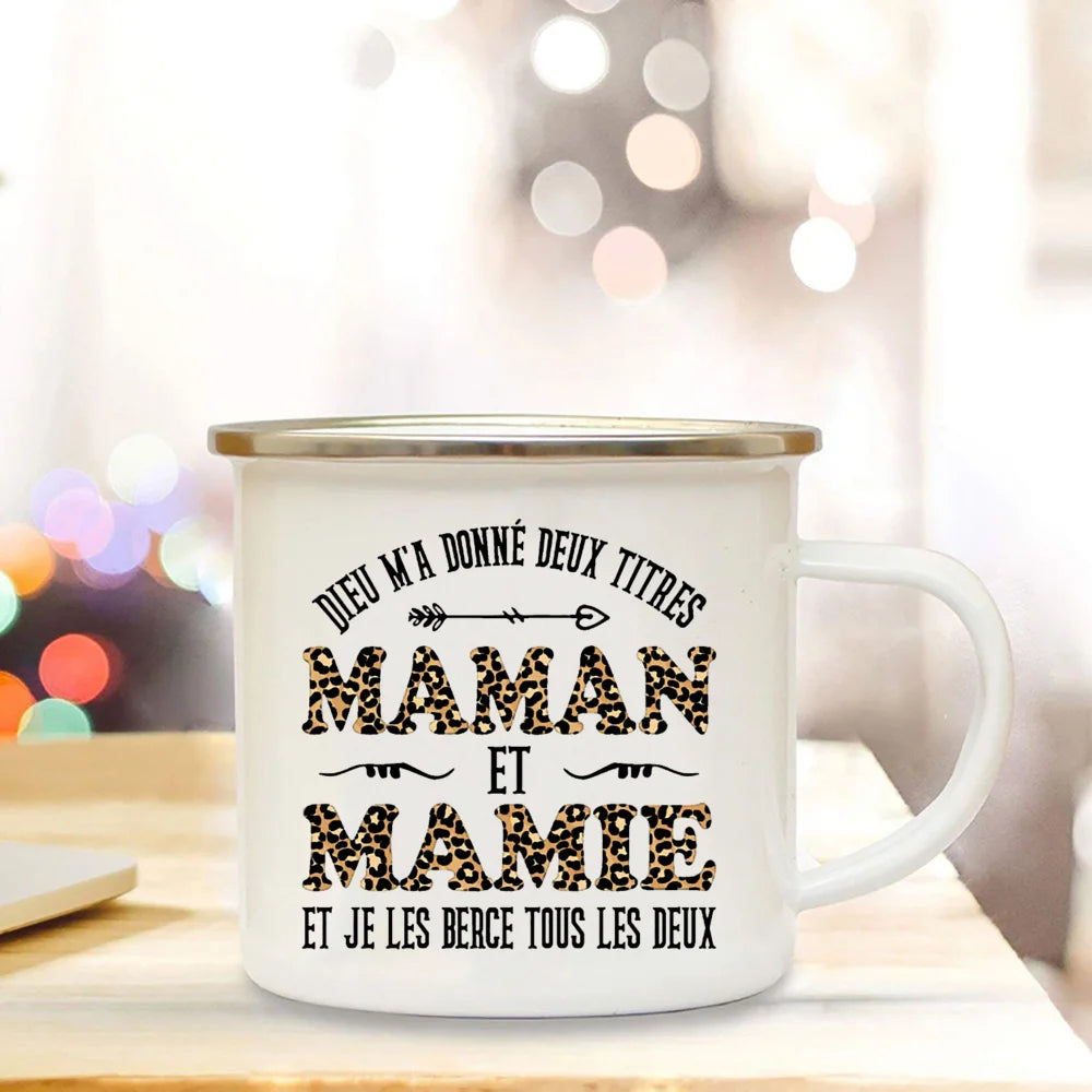 Super Mamie I Love You Enamel Mug | Grandmother Gift Mug