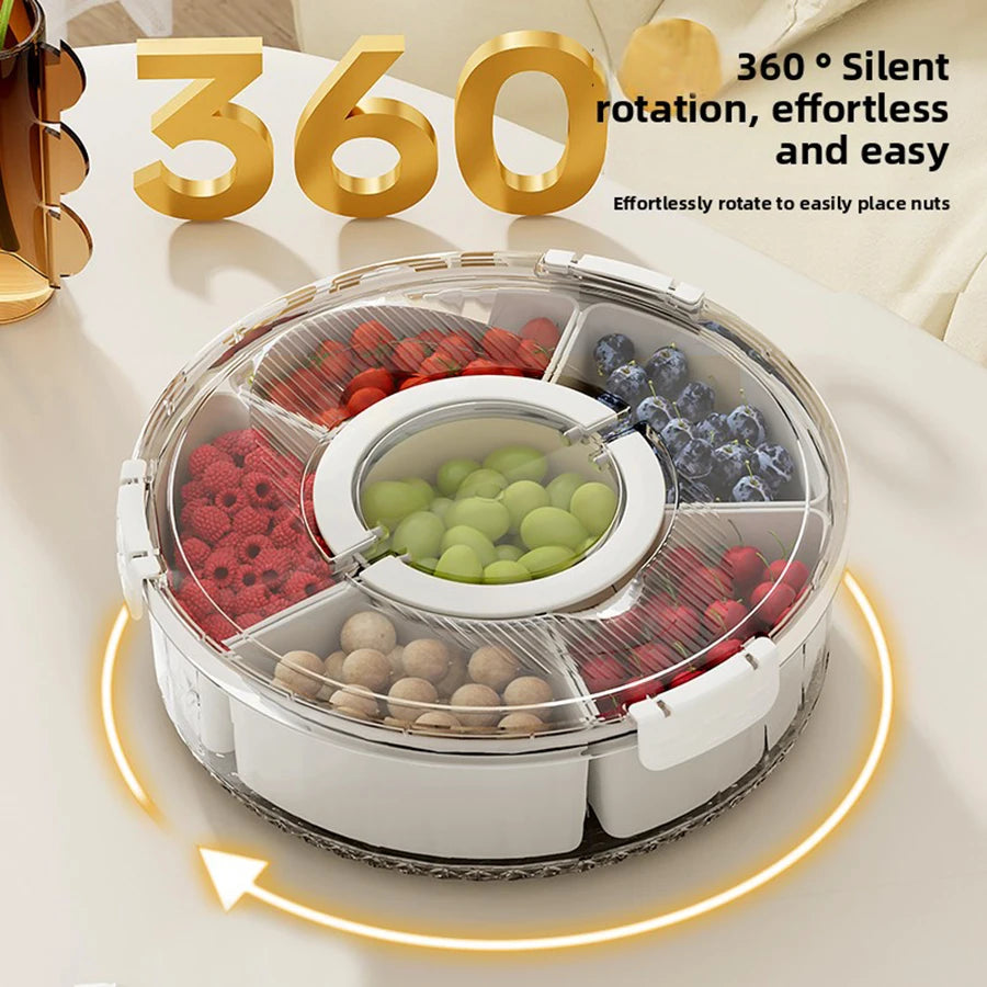 NIFTY Rotating Divided Serving Tray with Lid & Handle