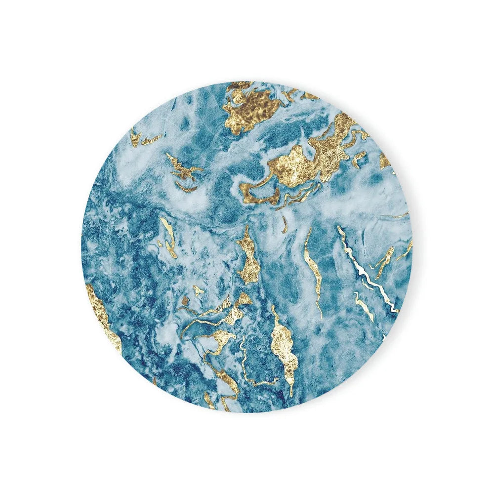 Watercolor Abstract Ceramic Coaster with Cork Base | Round