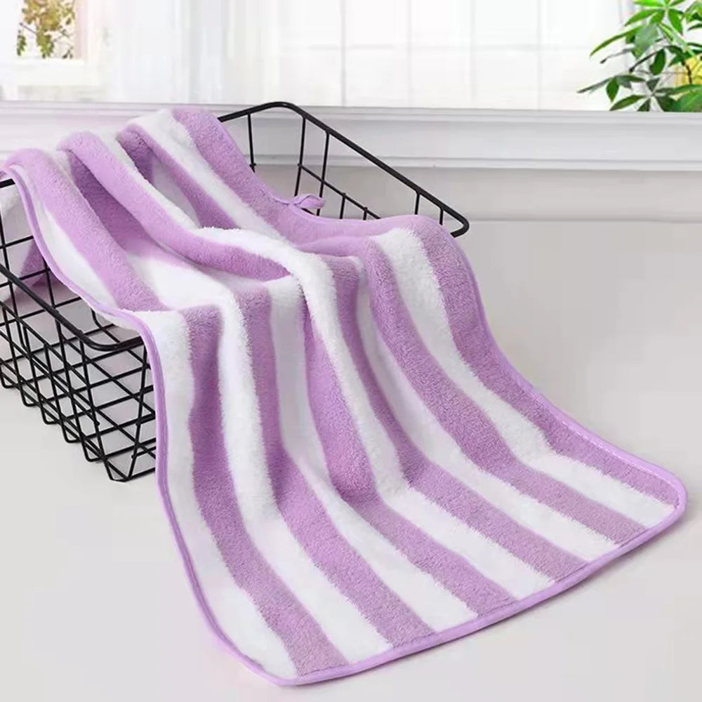 Striped Microfiber Hand & Bath Towel – Soft Quick-Dry 35×75cm
