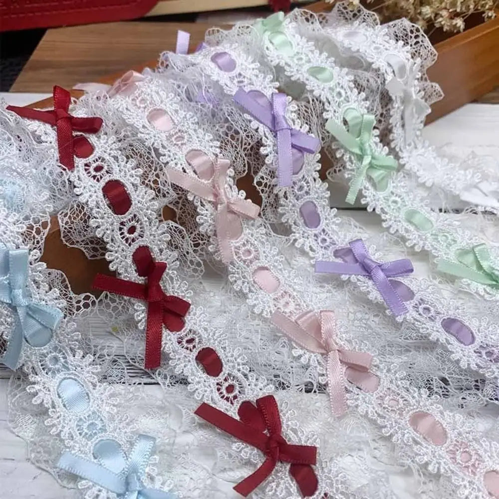 1 Yard Pleated Bow Lace Trim Ribbon – Sewing & Wedding Décor