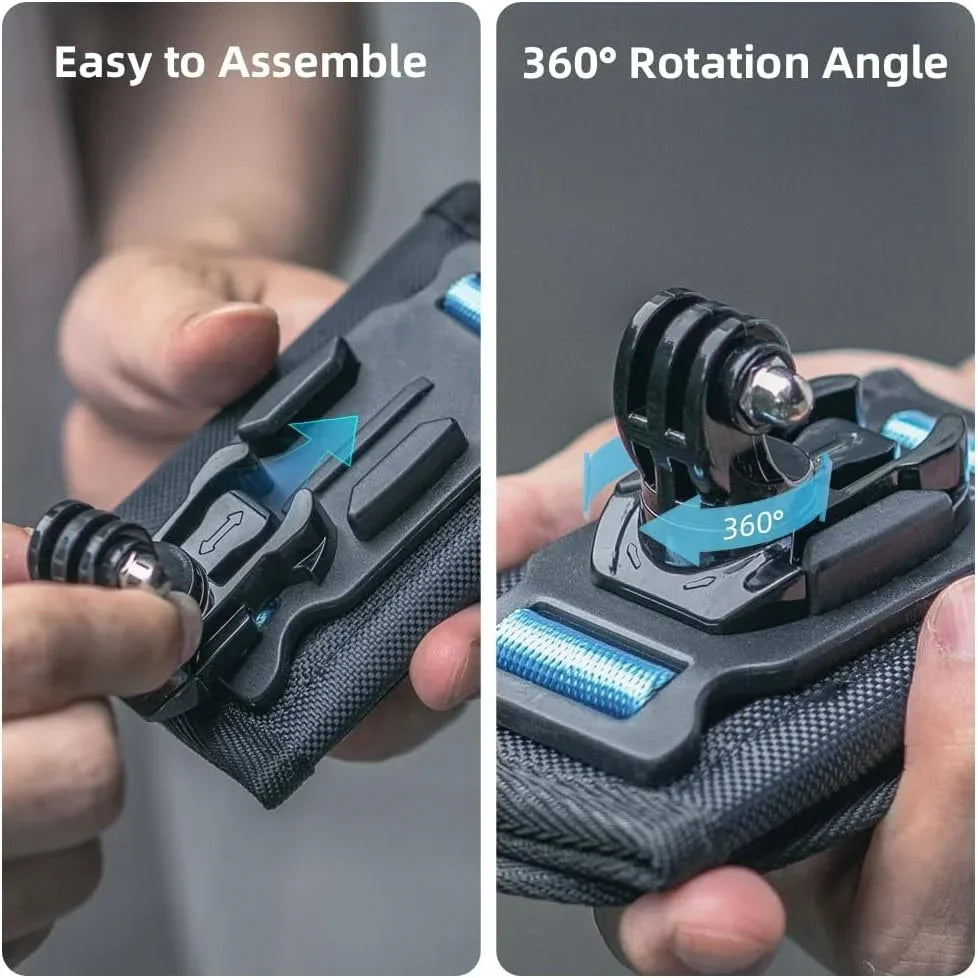 360° Backpack Shoulder Strap Mount for GoPro, DJI & Insta360