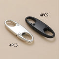 8-Pack Metal Zipper Lock Clips with Carabiner – Black & Silver
