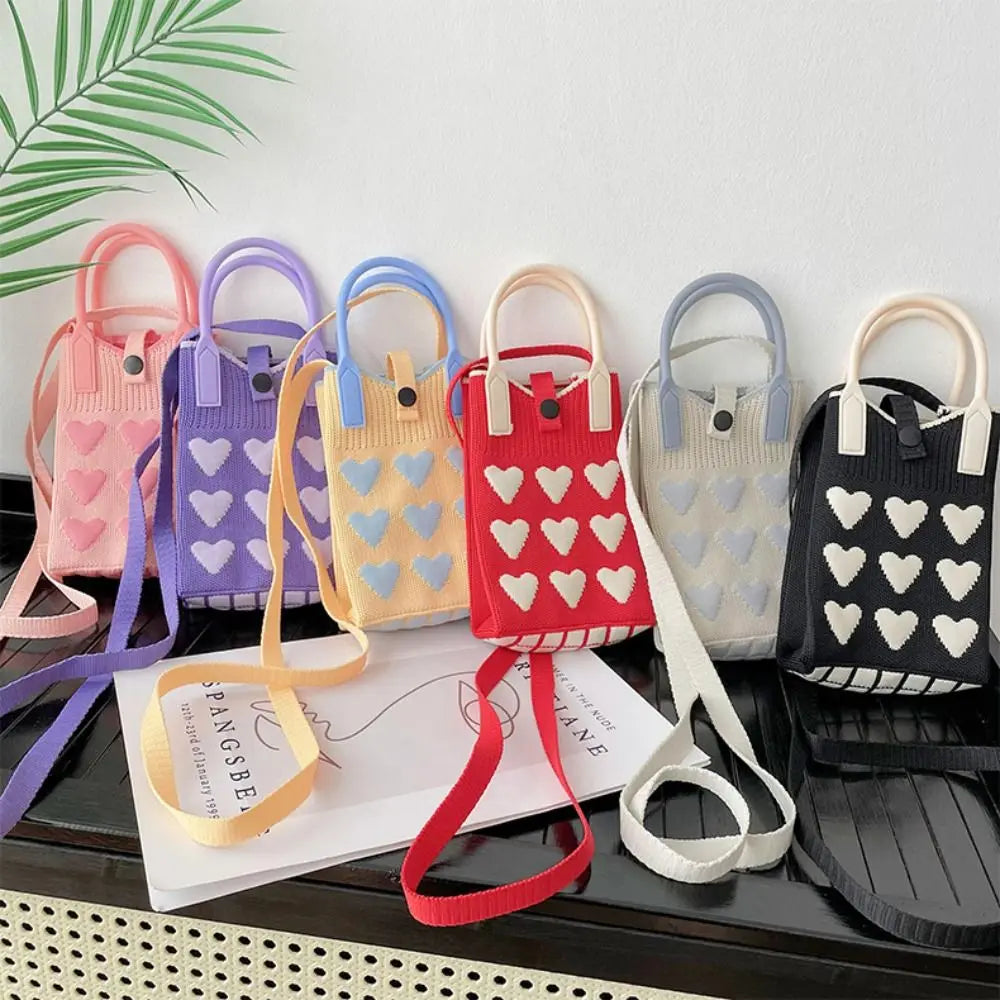 Handmade Knit Mini Wrist Bag – Phone & Shoulder Handbag