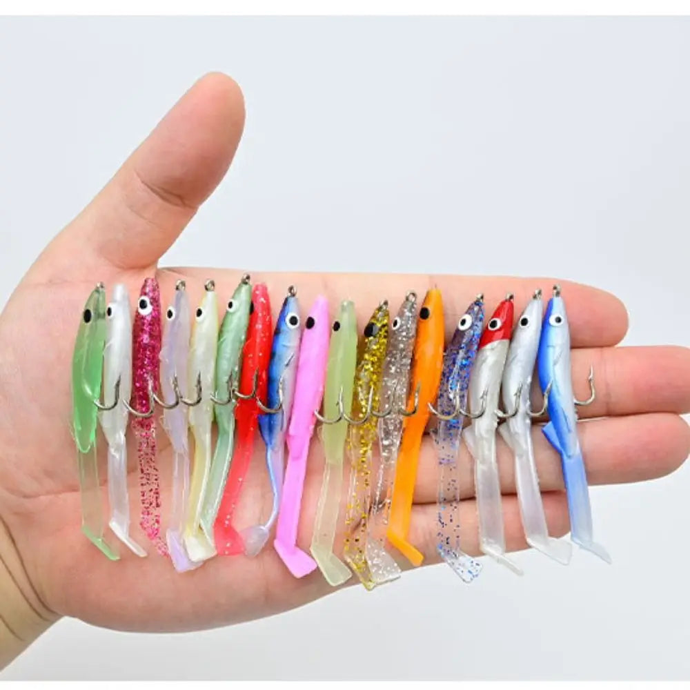 17-Piece Soft PVC Fishing Lures – Mixed Color Shad Bait Set