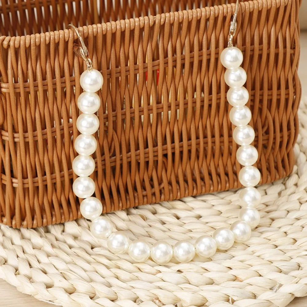 Pearl Handle Imitation Rattan Flower Basket – Wedding Décor