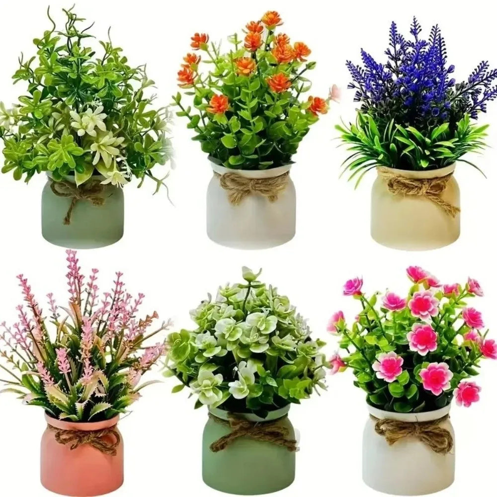 Artificial Bonsai Potted Plant – Faux Evergreen Table Décor