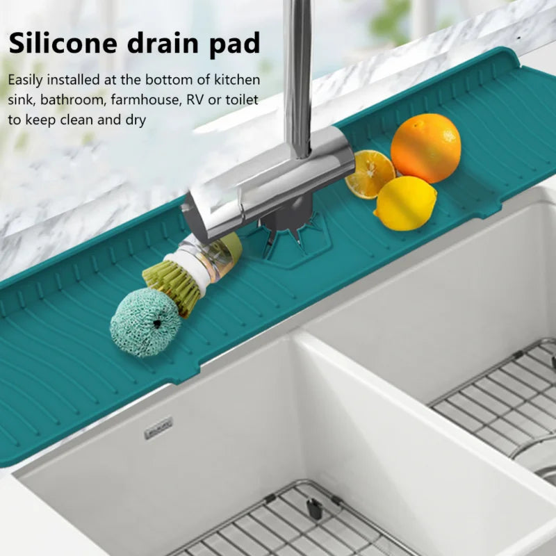Silicone Faucet Mat – Sink Splash Guard & Drip Catcher Pad
