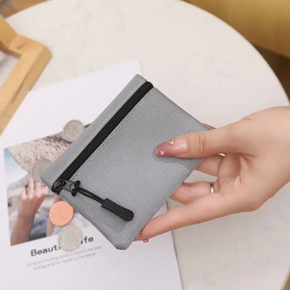 Unisex Mini Canvas Coin Purse – Zipper Wallet & Key Pouch