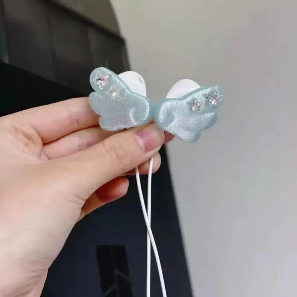 Angel Wing 3D Earbud Ornament – Y2K Star Gem Clip-On Decoration