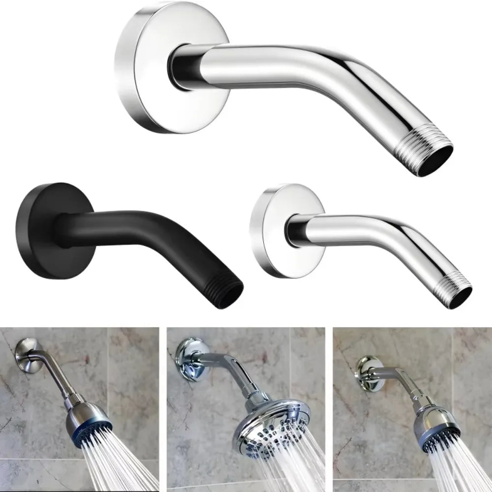 Stainless Steel Wall-Mounted Shower Arm Extension – Silver