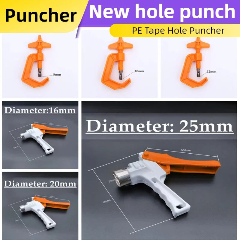 PE Pipe Hole Puncher 8–25mm | Drip Irrigation Tool