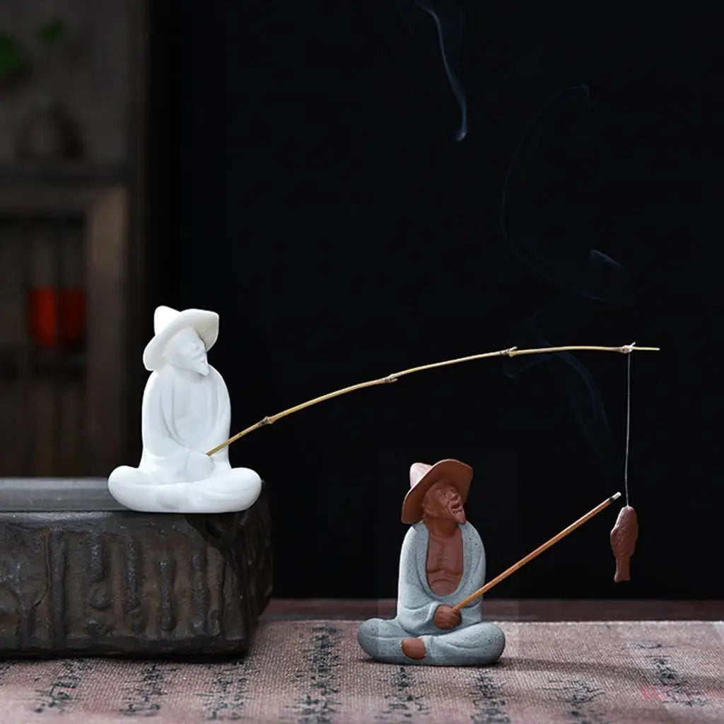 Kesoto Ceramic Tea Pet Figurine | Jiang Taigong Zen Desk Statue