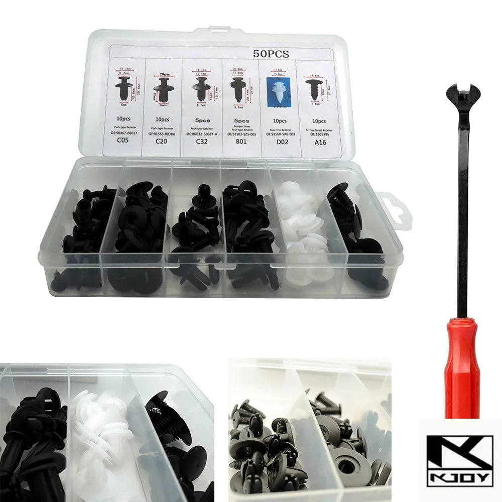 kkjoy Car Trim Panel Fasteners 415/100/50Pcs Rivet Clips