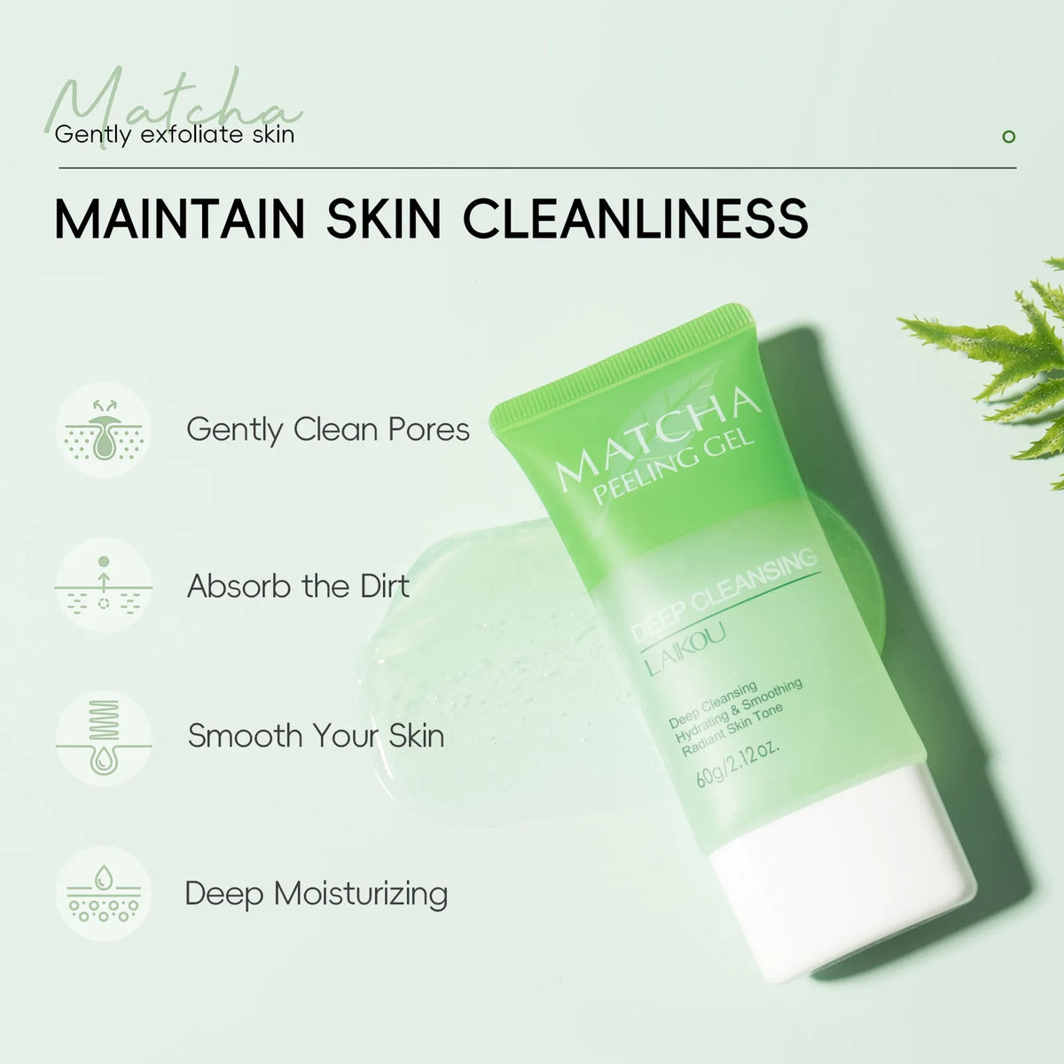 LAIKOU Matcha Exfoliating Peeling Gel Face Scrub 60g