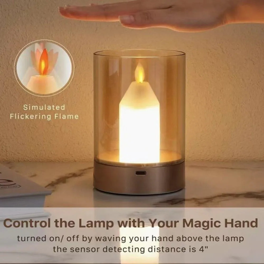 Rechargeable Flameless LED Candle Night Light – Dimmable Warm
