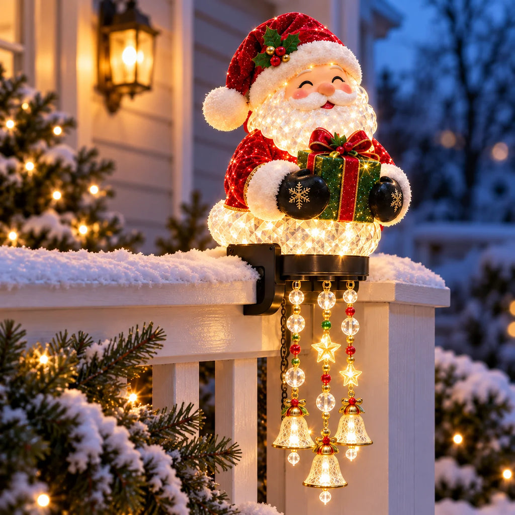 Christmas Bell & Star Porch Railing Decorative String Light