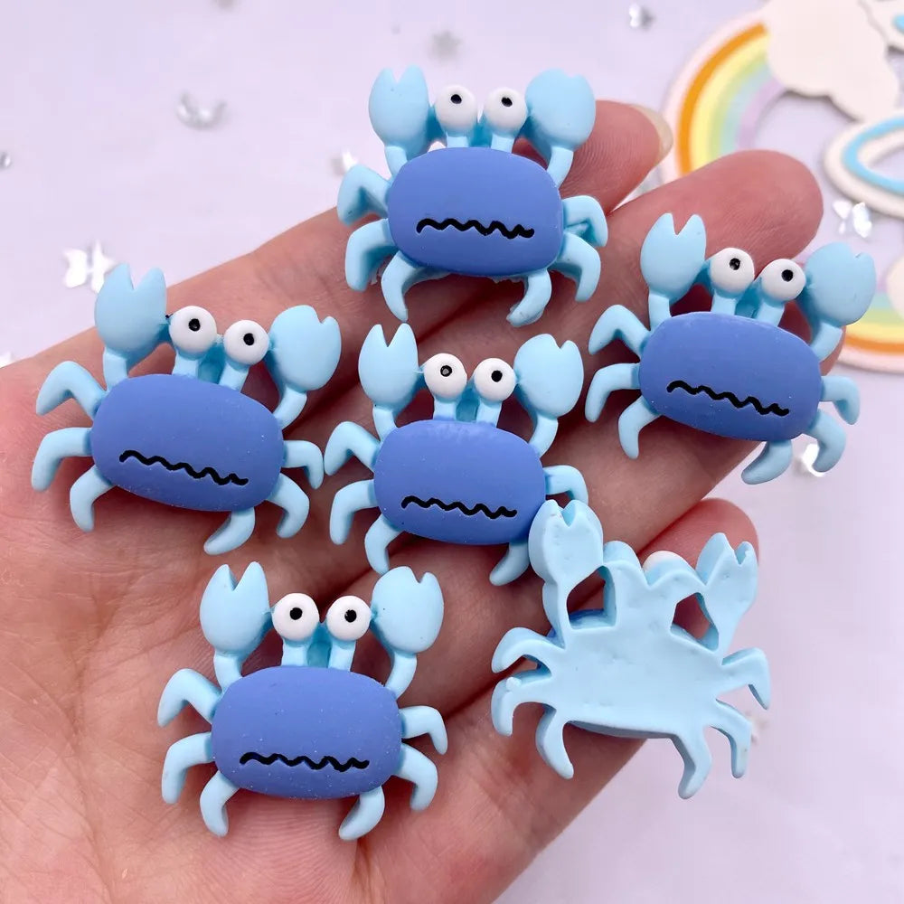10pcs Kawaii Resin Crab Flatback Cabochons – DIY Craft Decor