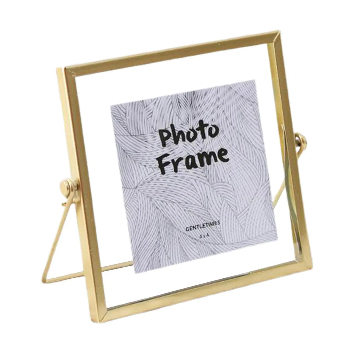 Square Gold Floating Glass Photo Frame | Wedding & Home Decor