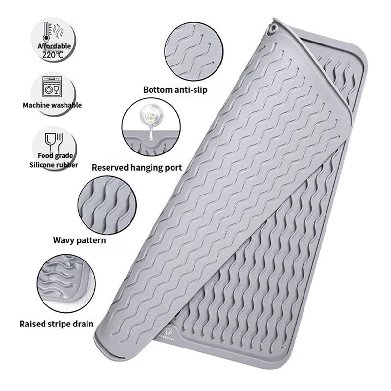 Silicone Kitchen Drain Mat – Anti-Slip & Heat Insulation Pad