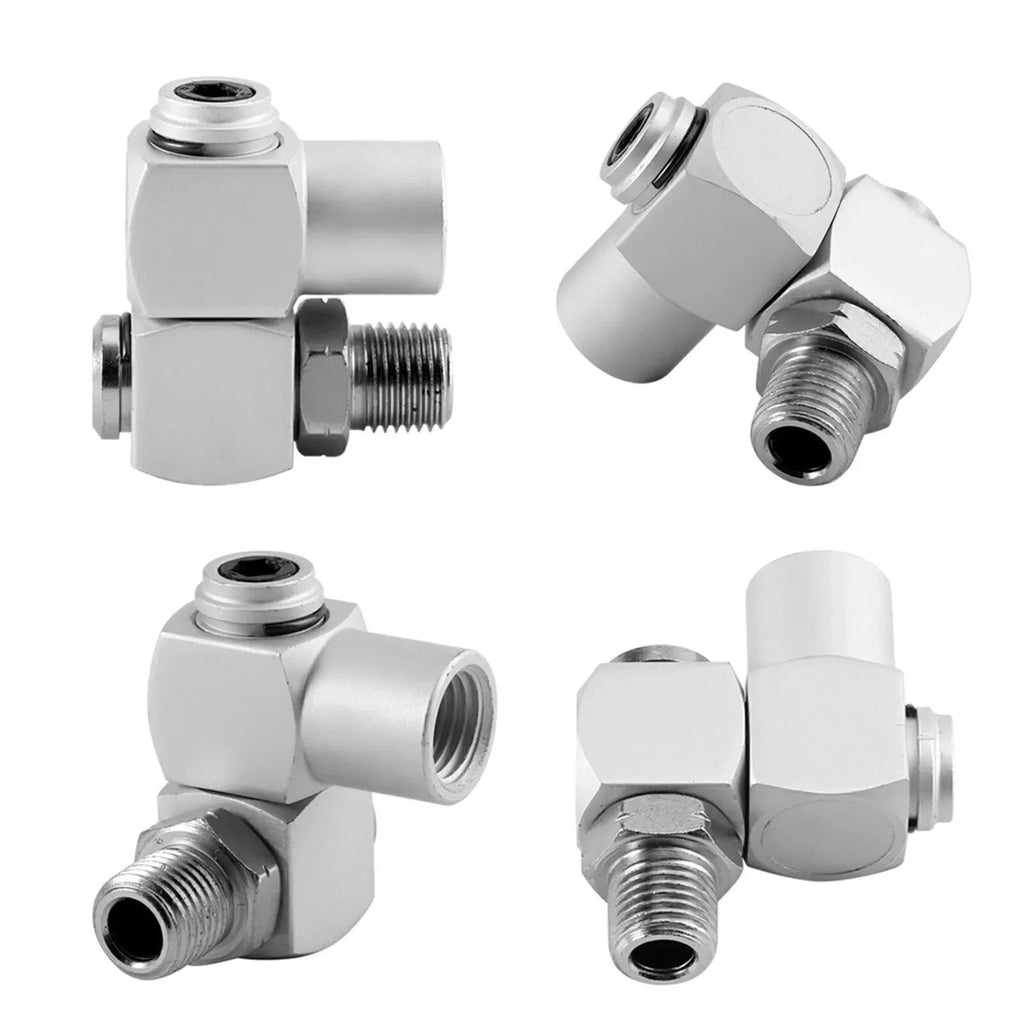 Aluminum Air Hose Adapter 4-Pack | 360° Swivel Pneumatic Fitting